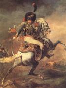 Theodore   Gericault An Officer of the Imperial Horse Guards Charging (mk05) Spain oil painting artist
